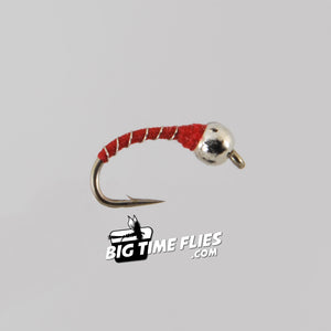 Tungsten Zebra Midge - Red