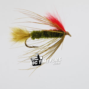 Olive Willy with Red Rabbit Fur - Stillwater Trout Lake Fly Fishing Flies