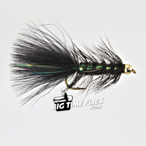 Bead Flashabou Bugger - Black - Fly Fishing Flies