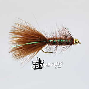 Bead Flashabou Bugger - Brown - Fly Fishing Flies