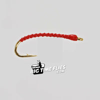 Boroff's Anneworm- Red - Small Bloodworm Chironomid Larva - Midge Fly Fishing Flies