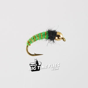 Caddis Larva - Bead Head - Bright Green - Trout Nymphs - Fly Fishing Flies