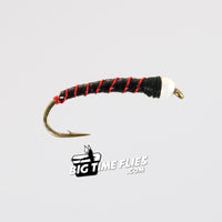 Chan's Chironomid Bomber - White Bead - Black/Red - Fly Fishing Flies