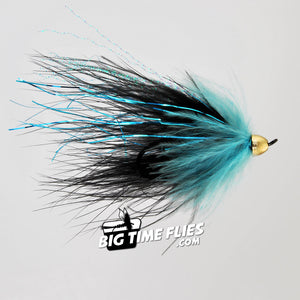 Cone Head Marabou - Blue Moon - Black and Blue - Steelhead Fly Fishing Flies