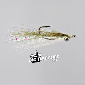 Deep Minnow - Olive / White - Bead Chain Clouser Minnow
