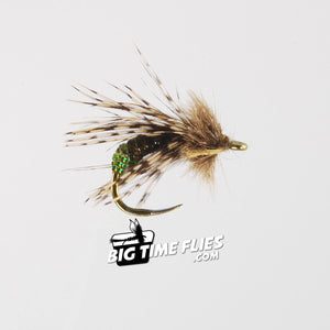 Graphic Caddis - Olive - Pupa and Larva - Trout Nymphs - Fly Fishing Flies