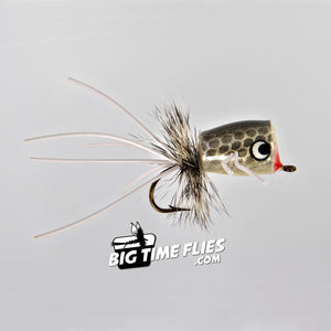 Gray Ghost Popper - Panfish Bass Popper - Topwater - Warmwater Fly Fishing Flies
