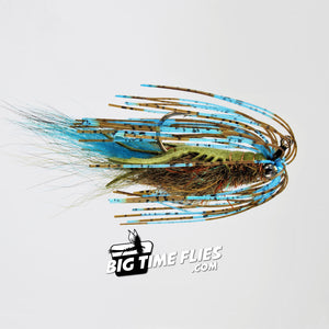 Jiggy Craw - Olive and Blue - Bass - Crayfish - Fly Fishing Flies