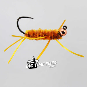 Jiggy Pat's Stone - Brown & Yellow - Stonefly Jig Nymphs - Fly Fishing Flies
