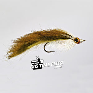 Conehead Jr's Streamer - Olive White - Cone Head - Fly Fishing Flies