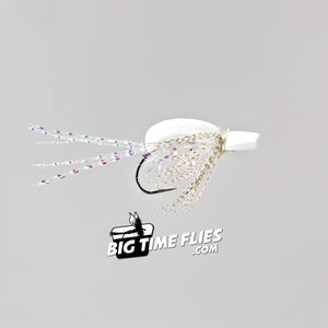 Mini Gurgler - White - Saltwater Surface Popper - Fly Fishing Flies