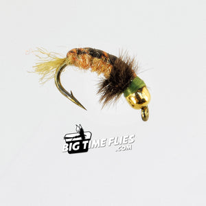 Net Builder Caddis Gold Bead - Amber Tan - Net Spinning Caddis Larva - Fly Fishing Flies