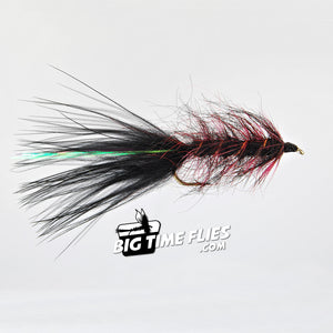 Denny Rickards Seal Bugger #1 - Black & Red - Stillwater Lake Fly Fishing Flies