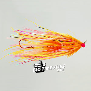 Stu's Ostrich Intruder - Orange and Pink - Aqua Flies - Steelhead Articulated Fly Fishing