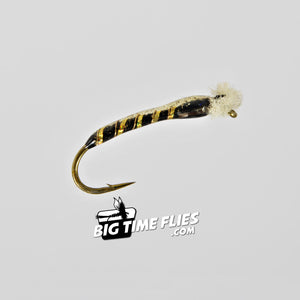 Tak's Holo Chironomid - Black & Gold Rib - Stillwater Lake Fly Fishing Flies