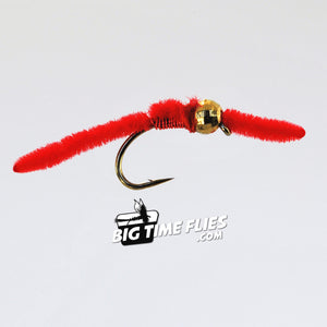 Tungsten Bead San Juan Worm - Red - Fly Fishing Flies