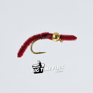 Tungsten Bead San Juan Worm - Wine - Fly Fishing Flies