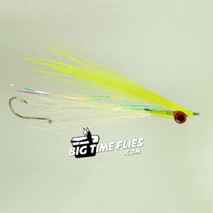 Clouser Minnow with Stinger Hook - Chartreuse and White
