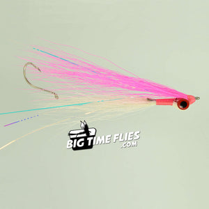 Clouser Minnow with Stinger Hook - Pink and White
