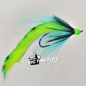 RIO's Pay Dirt - Herring - Chartreuse Blue Black - Silver Coho Salmon Fly