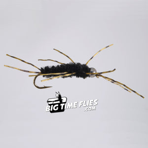 Tungsten Pat's Rubber Legs - Black - Bead Head - Pacific Fly Fishers