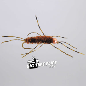 Tungsten Pat's Rubber Legs - Brown - Fly Fishing Flies