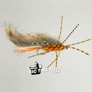 Zirdle Bug Fly - Natural - Brown Orange - Crayfish Crawdad Fly Fishing Flies