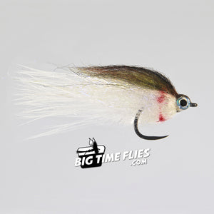 Baby Fat Minnow - Olive and White - Bass, Panfish, Trout - Fly Fishing Flies