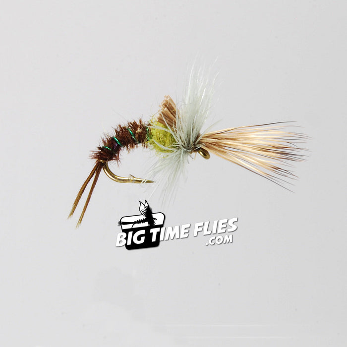 12 Mosche Secche D16-1 Mighty Baetis - Varie Misure Disponibili - Per Pesca A Mosca