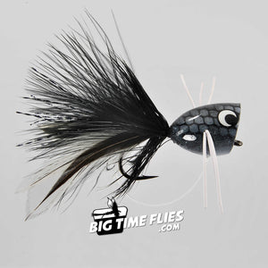 Bass Popper - Luna Black - Fly Fishing Flies