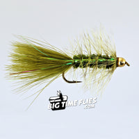 Bead Flashabou Bugger - Olive - Fly Fishing Flies