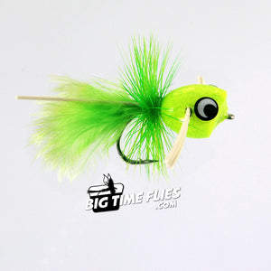 Bream Fly - Lime Green Chartruese - Bluegill Panfish Popper - Fly Fishing Flies