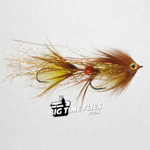 Craven's Swim Coach - Brown & Yellow - size 2 & 4 - Articulated Trout Streamers - Fly Fishing Flies