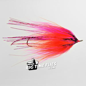 Dirty Hoh - Pink & Orange - Steelhead Articulated Marabou - Fly Fishing Flies