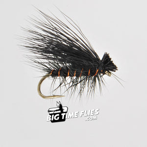 Elk Hair Caddis - Black Body & Wing - Trout Dry Fly Fishing Flies