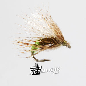 Galloup's Downed Caddis - Olive - Caddis Trout Fly Fishing Flies Nymphs Wetfly Pupa