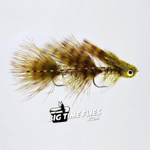 Kelly Galloup's Barred Mini Dungeon - Olive - Articulated Streamers - Trout - Fly Fishing Flies