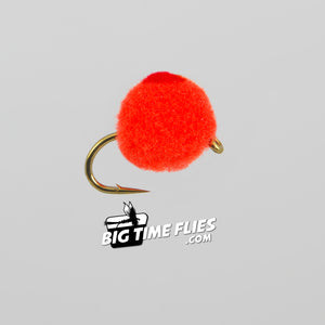 Glo Bug - Flame - Single Salmon Egg - Bright Fl Red - Fly Fishing Flies