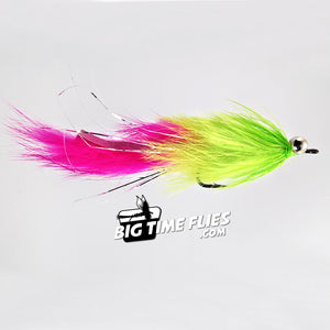 Hareball Leech - Pink/Chartreuse  - Salmon Steelhead Fly Fishing Flies 