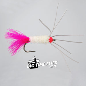 Johnson's Medusa - White and Pink - Pink Silver Coho Humpy Crappie Shad - Fly Fishing Flies