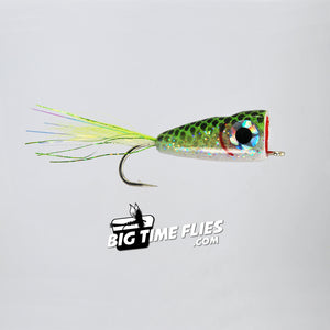 Rainy's CB Bubble Head - Chartreuse and White - Popper - Fly Fishing Flies