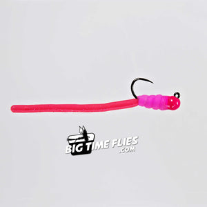 Squirminator Hot Head Jig - Hot Pink - Squirmy Wormy Worms - Fly Fishing Flies