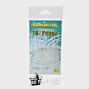 Trout Beads TB Peggz - Clear - Plastic Pegs for Trout Beads - Fly Fishing Flies