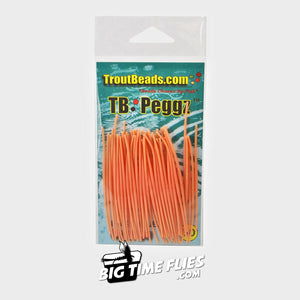 Trout Beads TB Peggz - Transparent Orange - Plastic Pegs for Trout Beads - Fly Fishing Flies