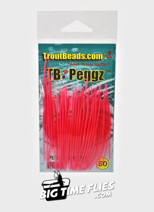 Trout Beads TB Peggz - Transparent Pink - Plastic Pegs for Trout Beads - Fly Fishing Flies