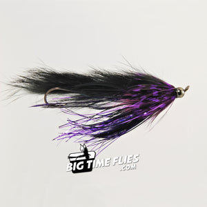 Hartwick's Tungsten Cyclops Leech - Black & Purple - Steelhead Fly Fishing Flies